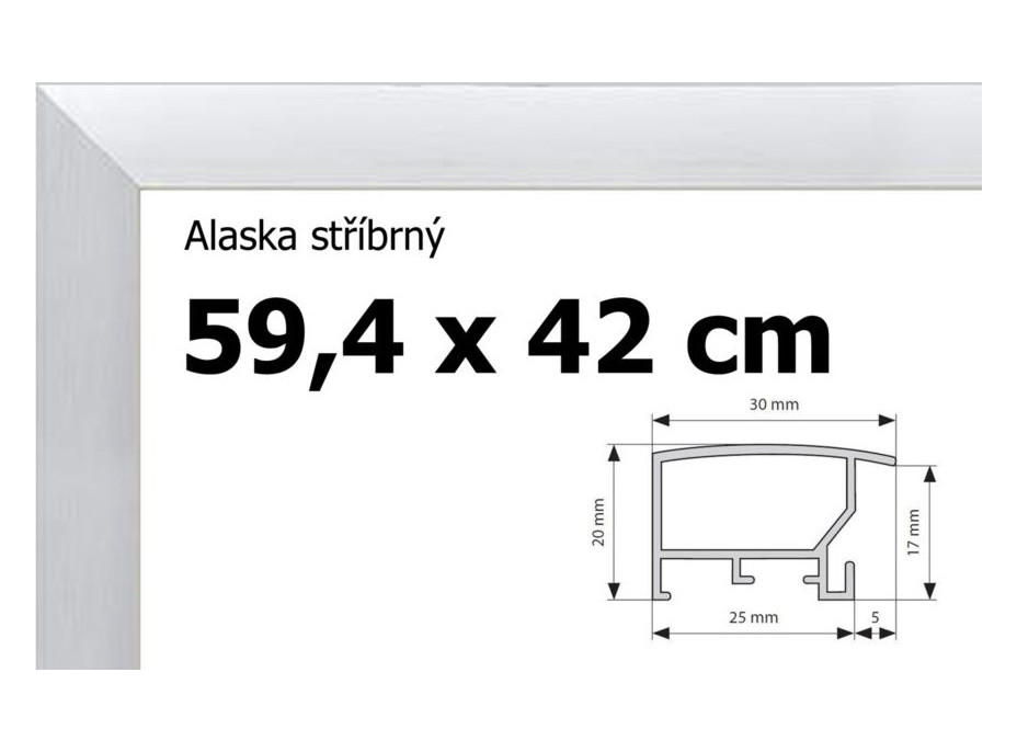 BFHM Alaska hliníkový rám na puzzle 59,4x42cm - stříbrný