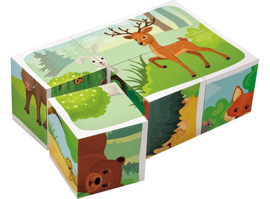 DINO Obrázkové kostky Lesní zvířátka, 6 kostek