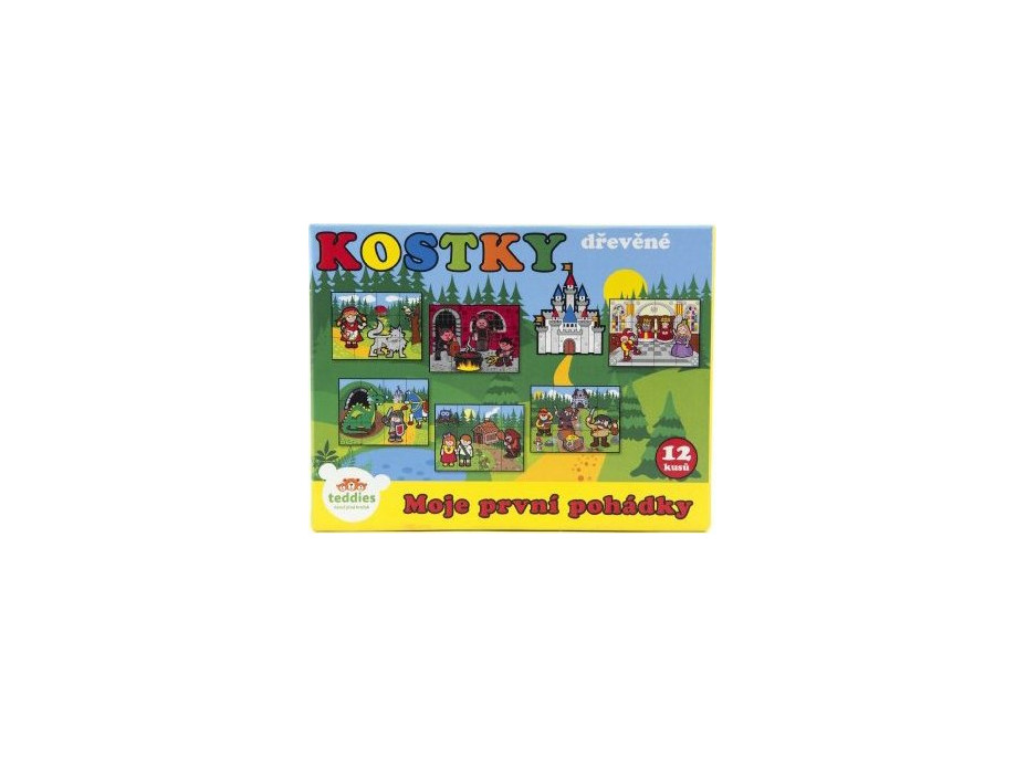 TEDDIES Obrázkové kostky Moje první pohádky, 12 kostek