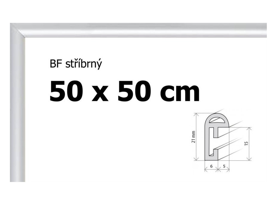 BFHM Plastový rám na puzzle 50x50cm - stříbrný