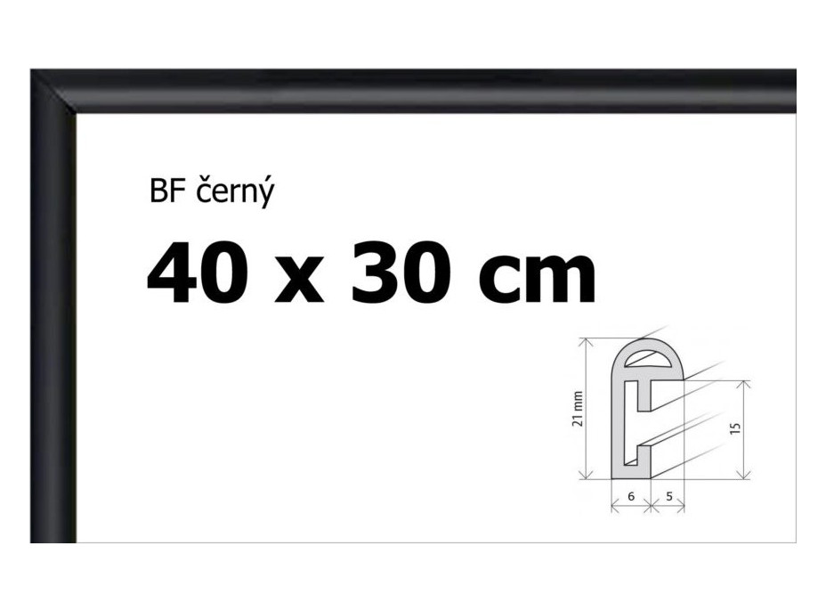 BFHM Plastový rám 40x30cm - černý