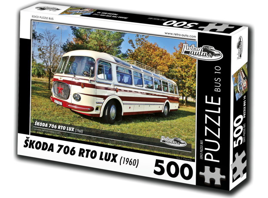 RETRO-AUTA Puzzle BUS č. 10 Škoda 706 RTO LUX (1960) 500 dílků