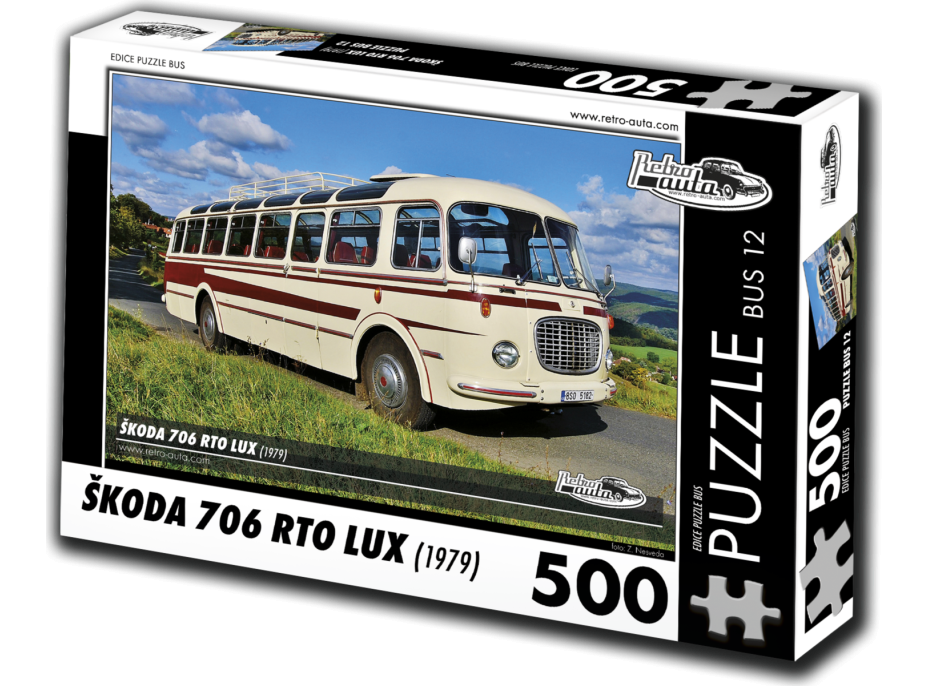 RETRO-AUTA Puzzle BUS č. 12 Škoda 706 RTO LUX (1979) 500 dílků