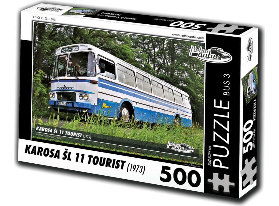 RETRO-AUTA Puzzle BUS č. 3 Karosa ŠL 11 TOURIST (1973) 500 dílků