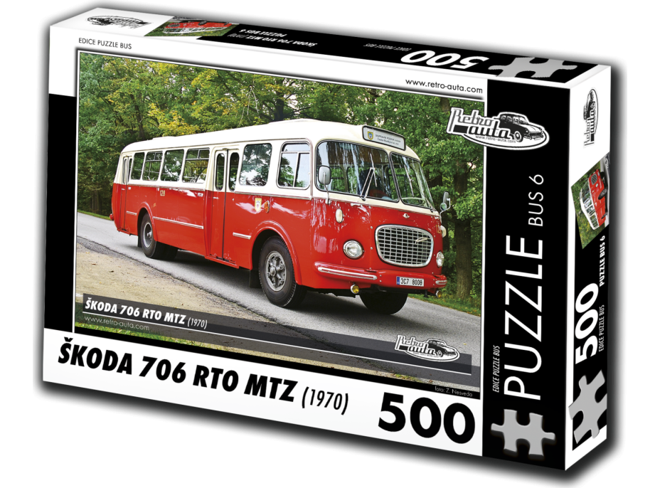 RETRO-AUTA Puzzle BUS č. 6 Škoda 706 RTO MTZ (1970) 500 dílků