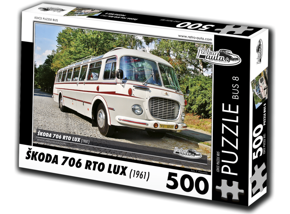 RETRO-AUTA Puzzle BUS č. 8 Škoda 706 RTO LUX (1961) 500 dílků