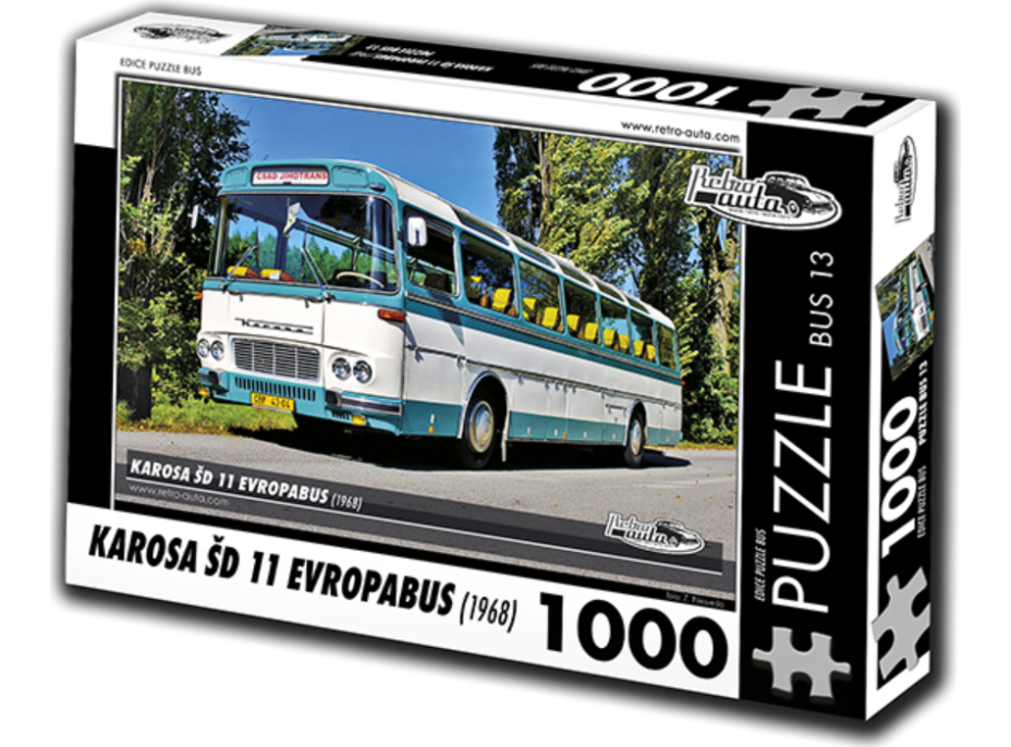 RETRO-AUTA Puzzle BUS č.13 KAROSA ŠD 11 Evropabus (1968) 1000 dílků