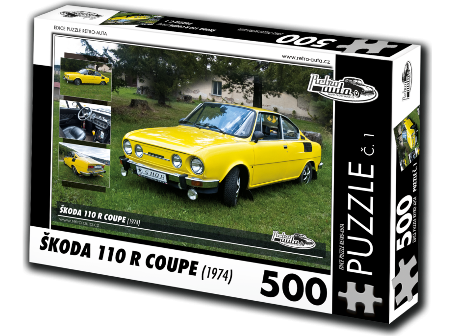 RETRO-AUTA Puzzle č. 1 Škoda 110 R Coupe (1974) 500 dílků