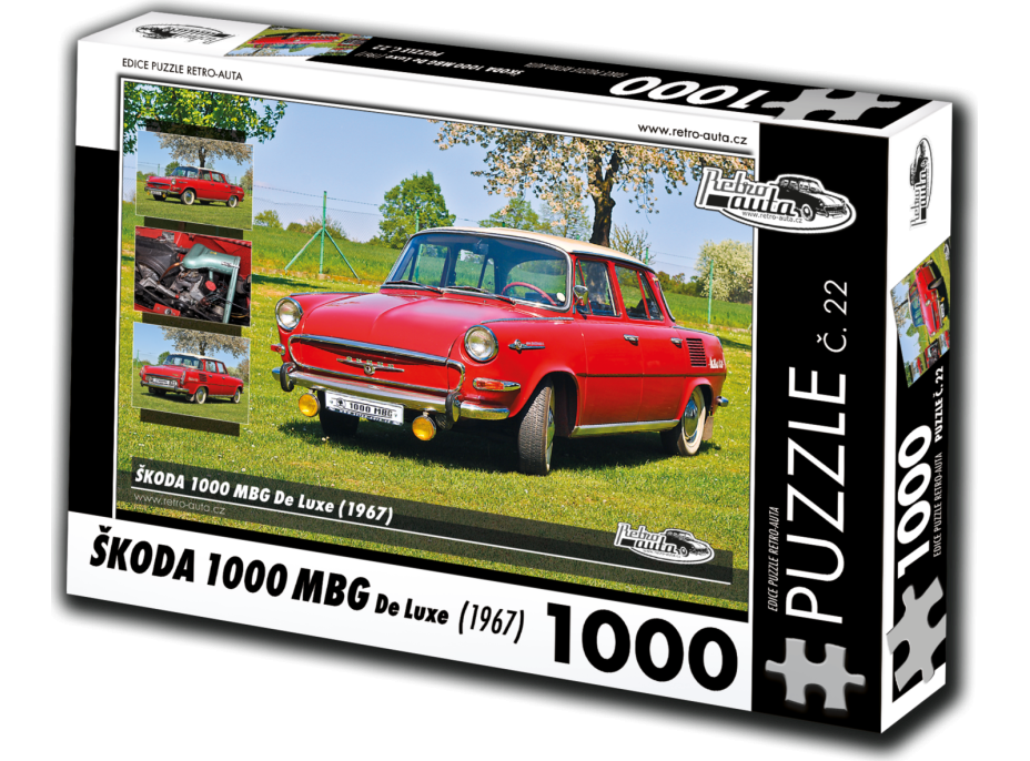RETRO-AUTA Puzzle č. 22 Škoda 1000 MBG De Luxe (1967) 1000 dílků