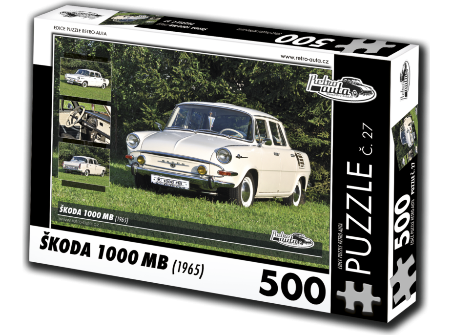 RETRO-AUTA Puzzle č. 27 Škoda 1000 MB (1965) 500 dílků