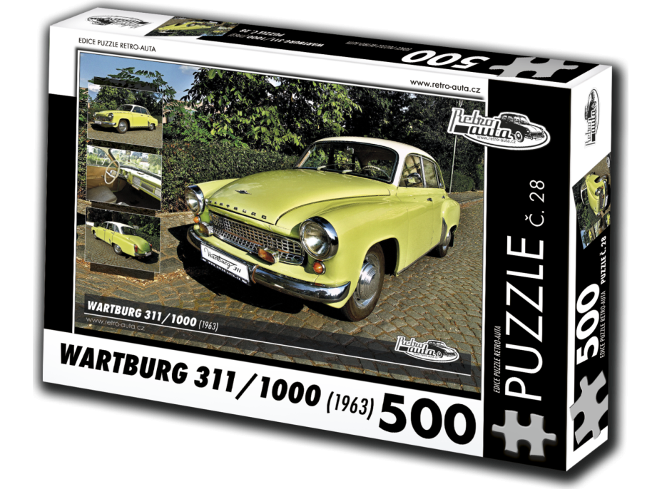 RETRO-AUTA Puzzle č. 28 Wartburg 311,1000 (1963) 500 dílků