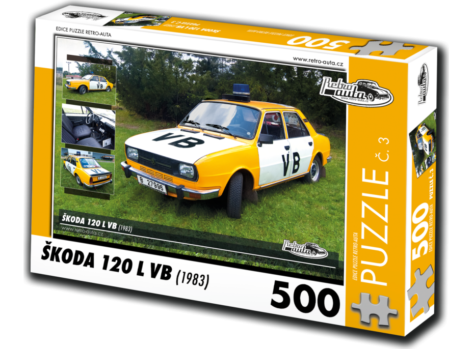 RETRO-AUTA Puzzle č. 3 Škoda 120 L VB (1983) 500 dílků