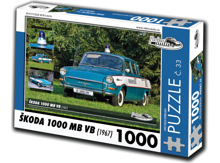 RETRO-AUTA Puzzle č. 33 Škoda 1000 MB VB (1967) 1000 dílků