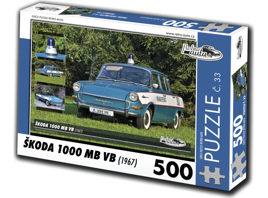 RETRO-AUTA Puzzle č. 33 Škoda 1000 MB VB (1967) 500 dílků