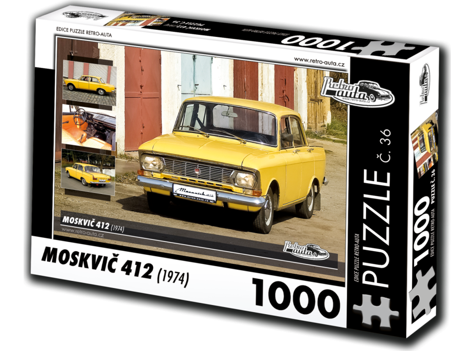 RETRO-AUTA Puzzle č. 36 Moskvič 412 (1974) 1000 dílků