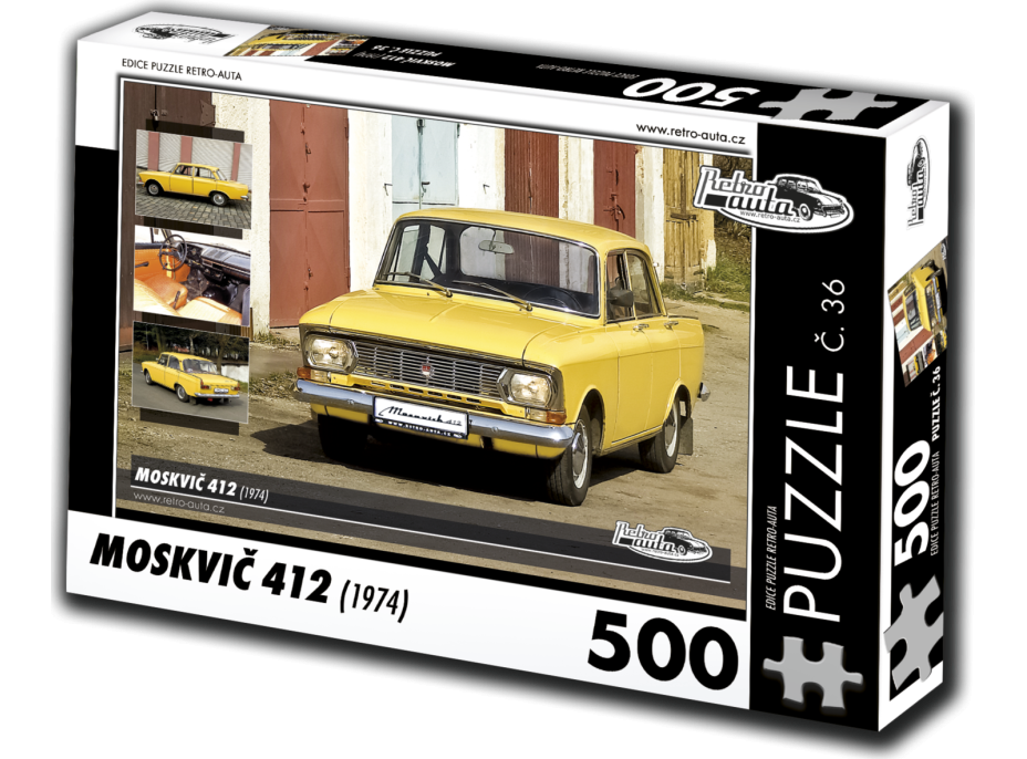 RETRO-AUTA Puzzle č. 36 Moskvič 412 (1974) 500 dílků