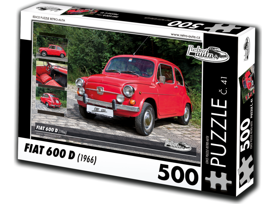 RETRO-AUTA Puzzle č. 41 Fiat 600 D (1966) 500 dílků