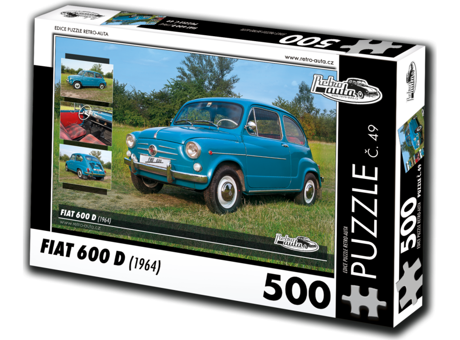 RETRO-AUTA Puzzle č. 49 Fiat 600 D (1964) 500 dílků
