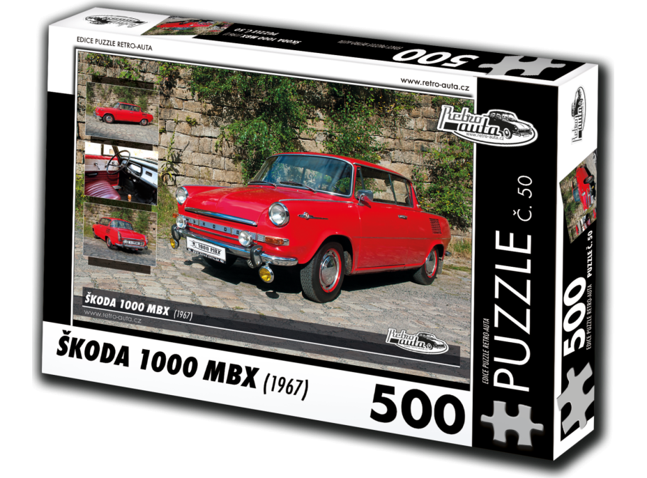 RETRO-AUTA Puzzle č. 50 Škoda 1000 MBX (1967) 500 dílků