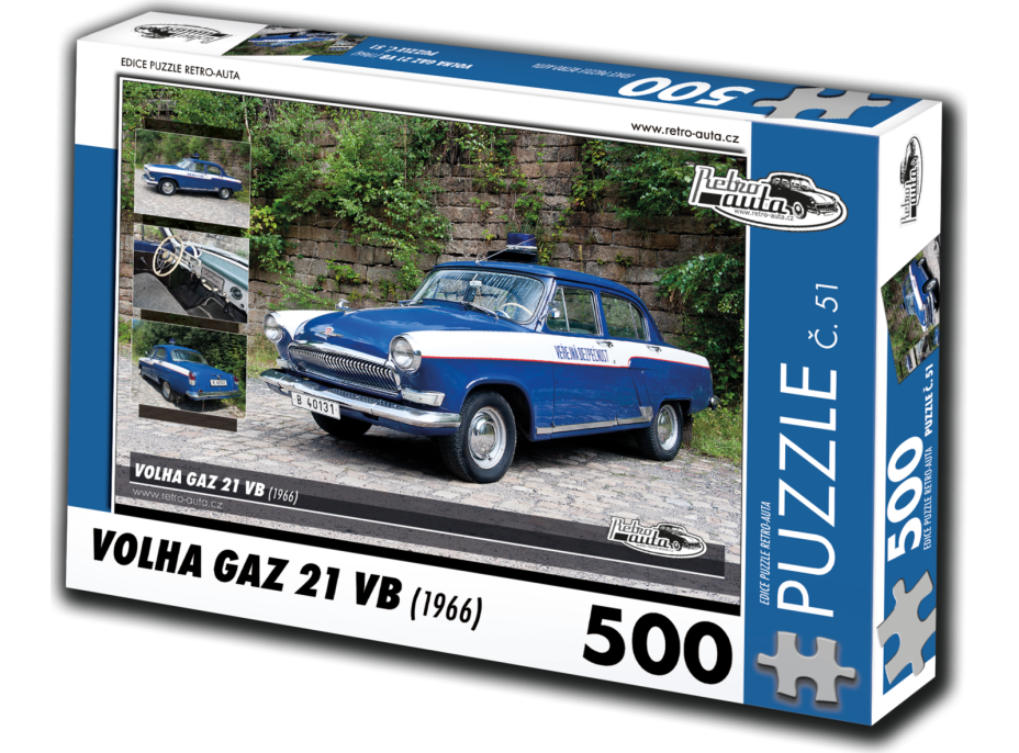 RETRO-AUTA Puzzle č. 51 Volha Gaz 21 VB (1966) 500 dílků