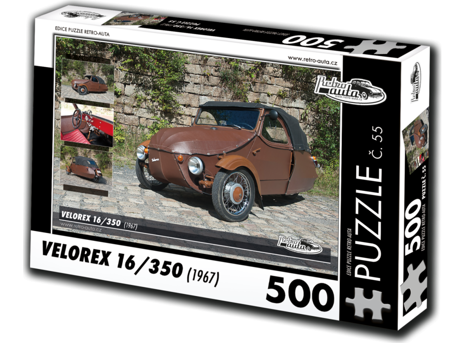 RETRO-AUTA Puzzle č. 55 Velorex 16,350 (1967) 500 dílků