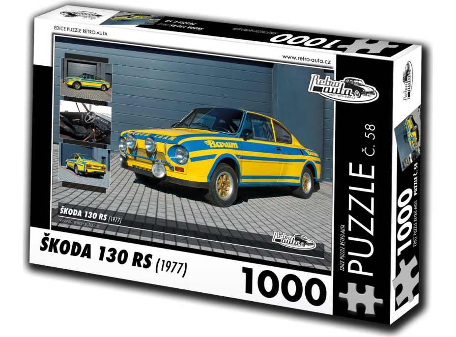 RETRO-AUTA Puzzle č. 58 Škoda 130 RS (1977) 1000 dílků