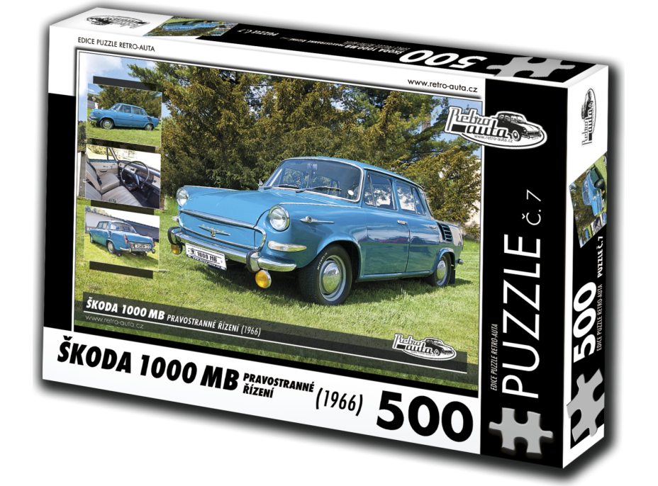 RETRO-AUTA Puzzle č. 7 Škoda 1000 MB (1966) 500 dílků