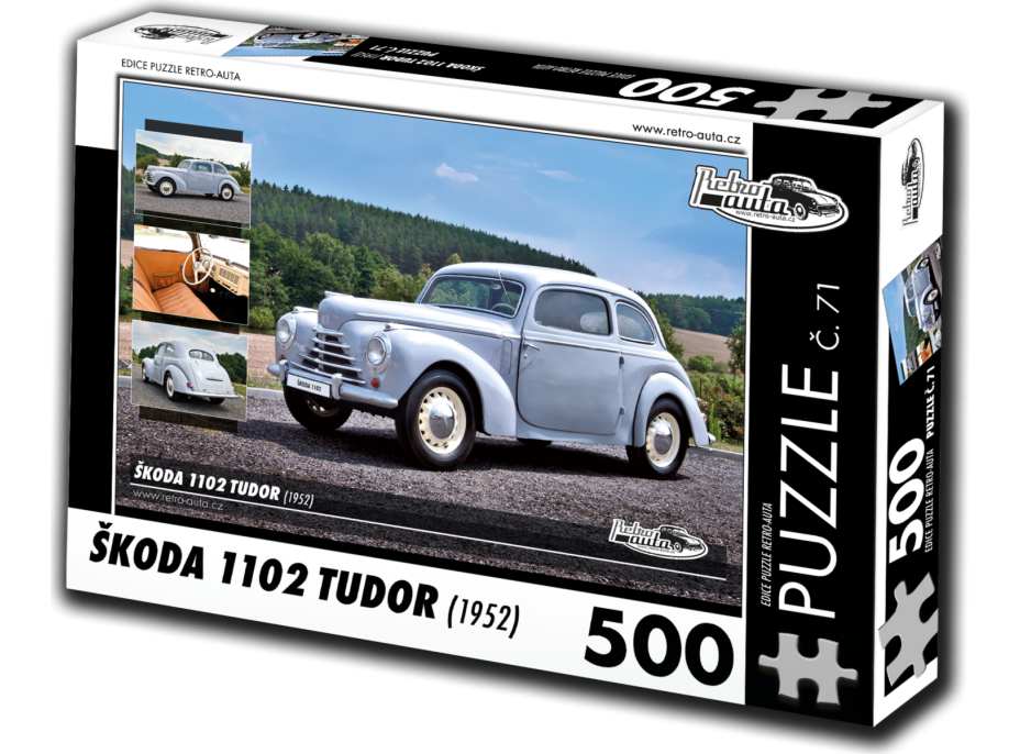 RETRO-AUTA Puzzle č. 71 Škoda 1102 TUDOR (1952) 500 dílků