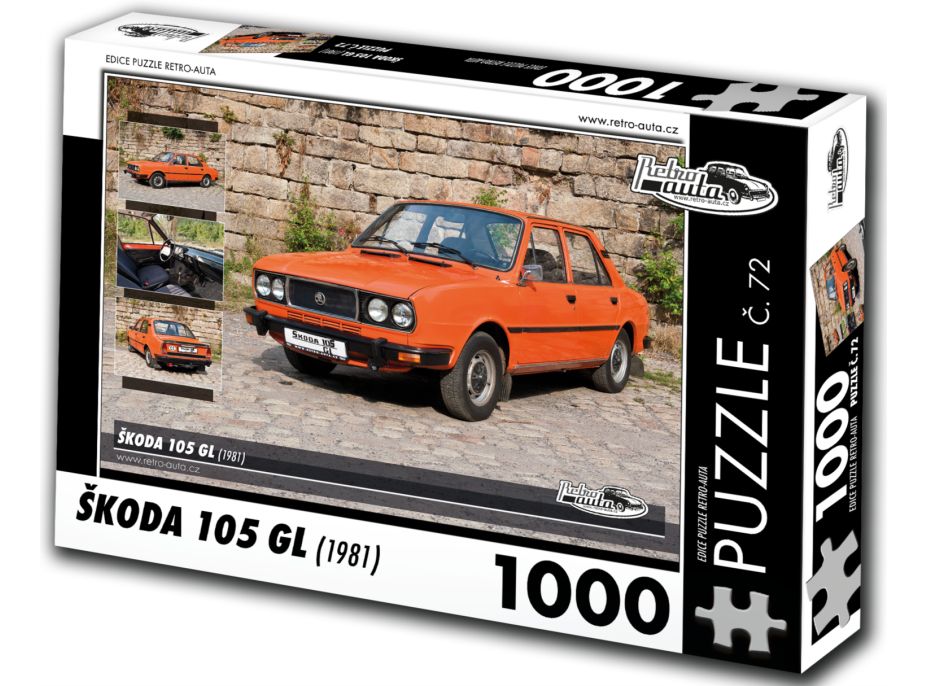 RETRO-AUTA Puzzle č. 72 Škoda 105 GL (1981) 1000 dílků