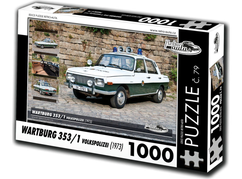 RETRO-AUTA Puzzle č. 79 Wartburg 353,1 Volkspolizei (1973) 1000 dílků
