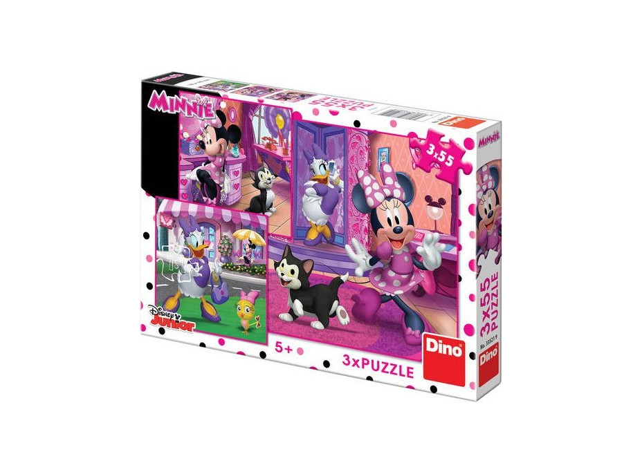 DINO Puzzle Den s Minnie 3x55 dílků