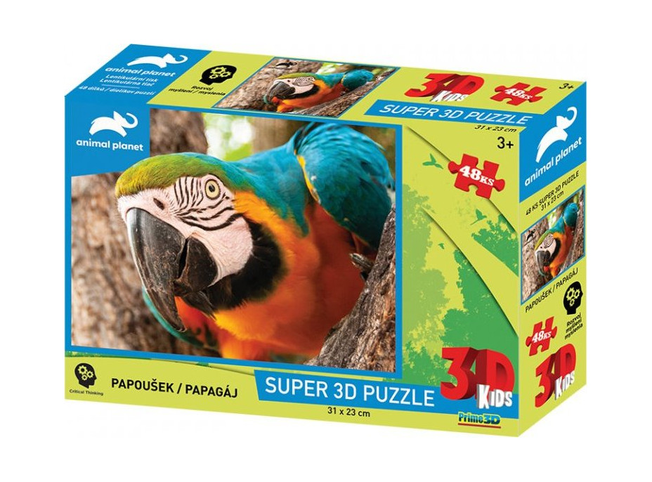PRIME 3D Puzzle Papoušek 3D 48 dílků
