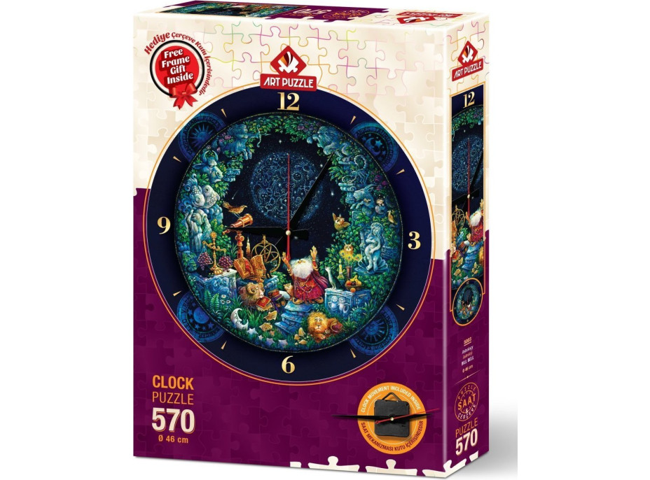 ART PUZZLE Puzzle hodiny Astrologie 570 dílků (včetně rámu)