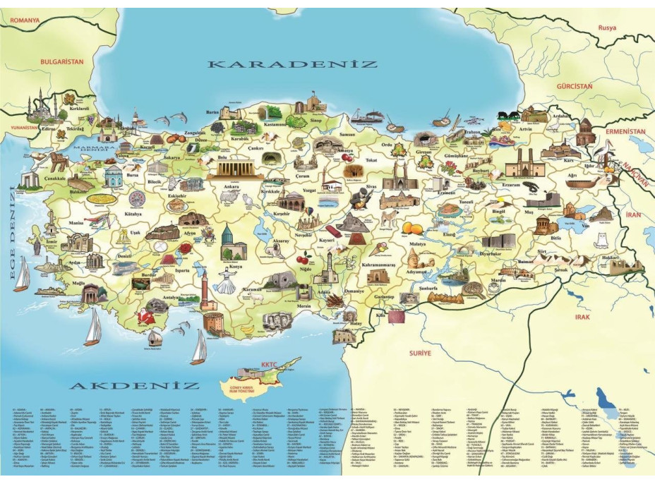 ART PUZZLE Puzzle Turecko: Kulturní mapa 260 dílků