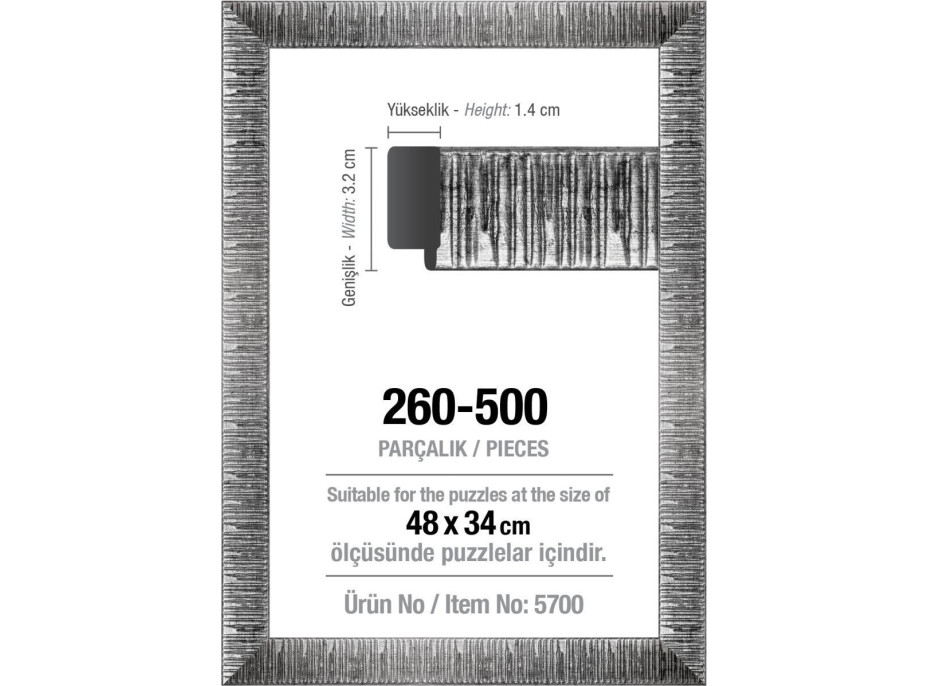 ART PUZZLE Rám na puzzle 48x34cm stříbrný (5700)