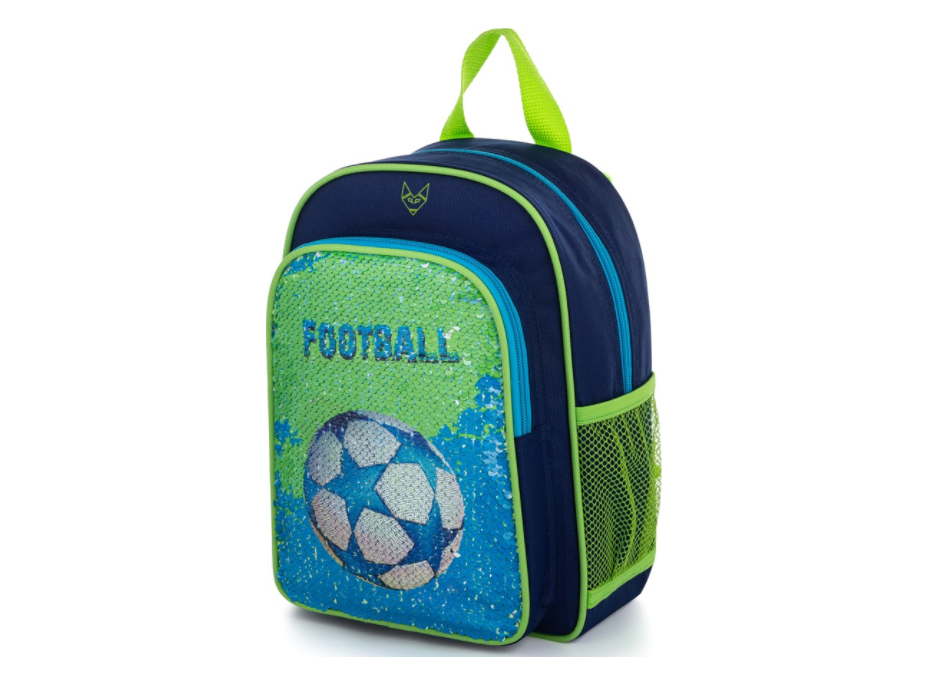 OXYBAG Dětský předškolní batoh s flitry Fotbal