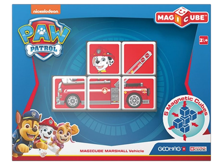 GEOMAG Magnetické kostky Magicube Tlapková patrola - Marshall v hasičském autě
