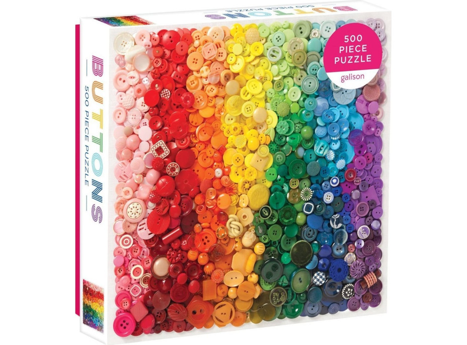 GALISON Čtvercové puzzle Knoflíková duha 500 dílků
