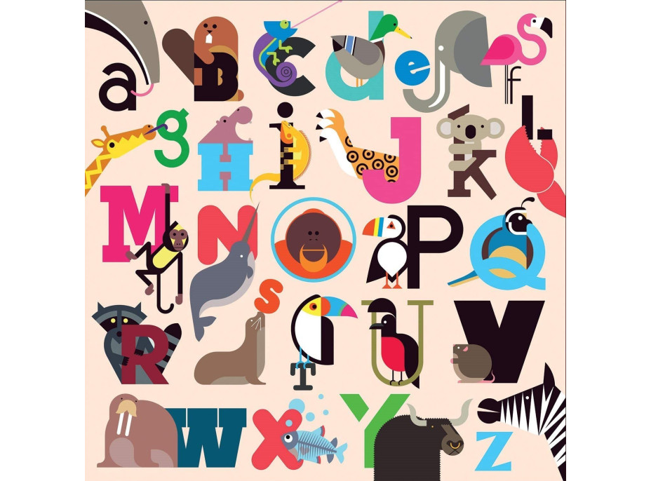 MUDPUPPY Čtvercové puzzle Zvířata od A do Z 500 dílků