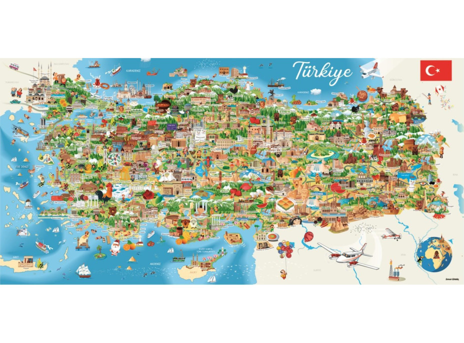 ANATOLIAN Panoramatické puzzle Mapa Turecka 1500 dílků