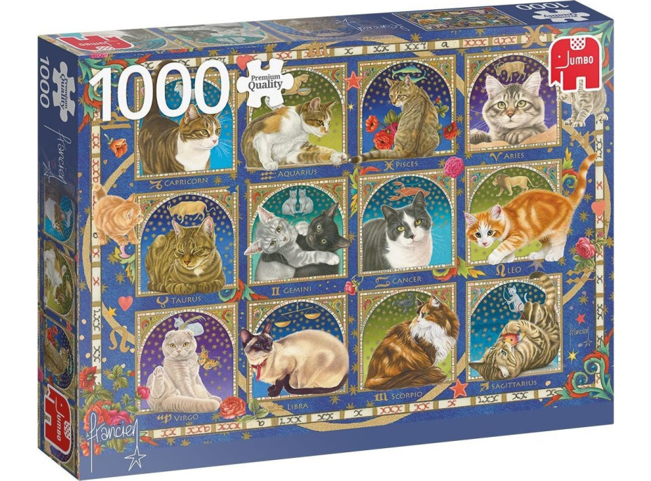 JUMBO Puzzle Kočičí horoskop 1000 dílků