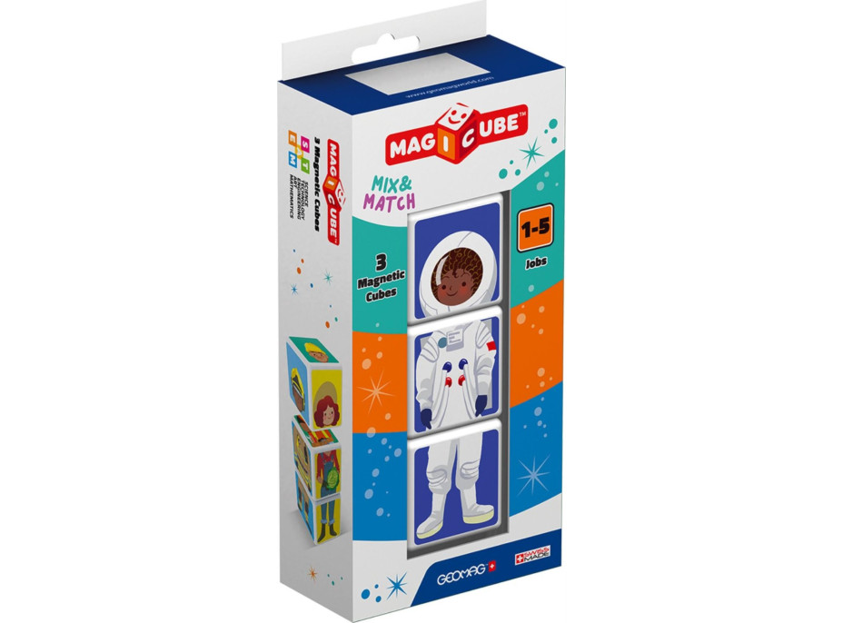GEOMAG Magnetické kostky Magicube Mix&Match Povolání, 3 kostky