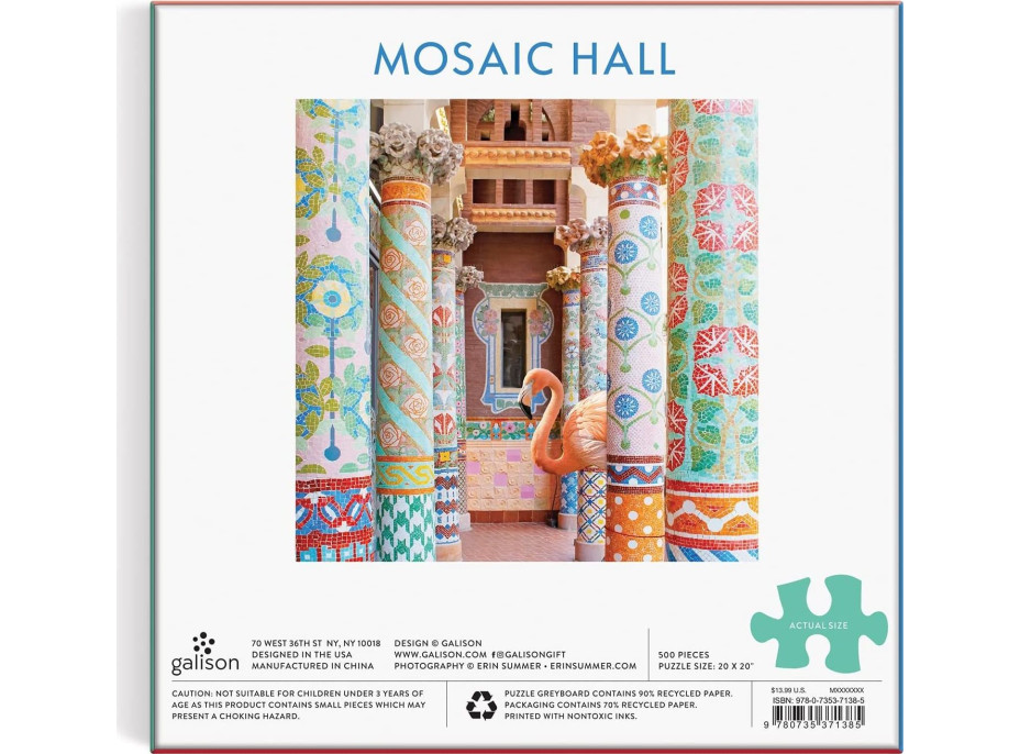 GALISON Čtvercové puzzle Mozaiková hala 500 dílků