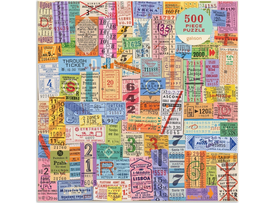 GALISON Čtvercové puzzle Staré cestovní lístky 500 dílků