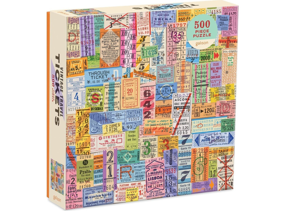 GALISON Čtvercové puzzle Staré cestovní lístky 500 dílků