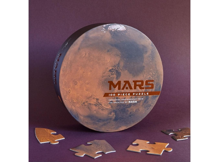 CHRONICLE BOOKS Kulaté puzzle Planeta Mars 100 dílků