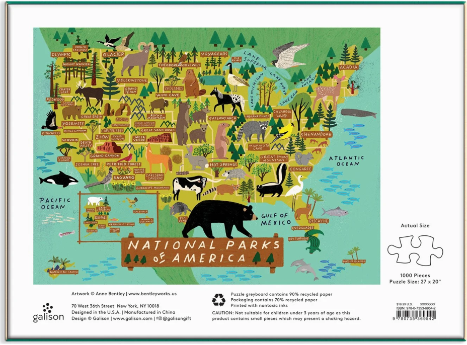 GALISON Puzzle Americké Národní parky 1000 dílků