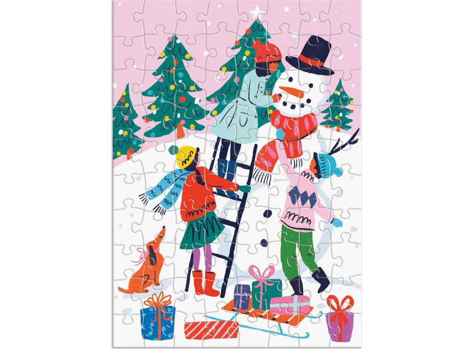 GALISON Puzzle Adventní kalendář: Veselé a třpytivé 12x80 dílků