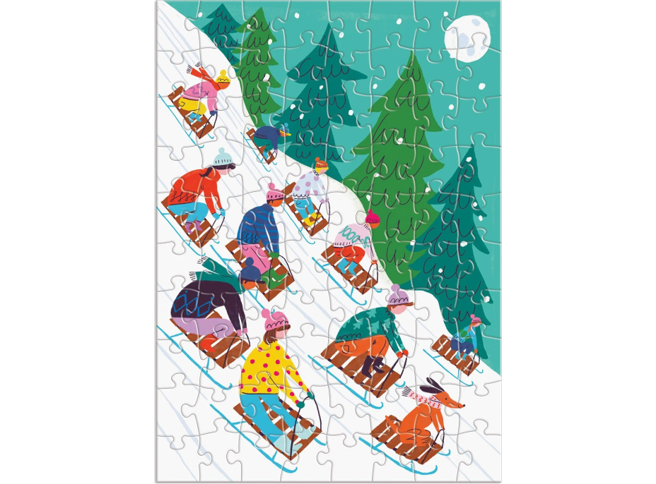 GALISON Puzzle Adventní kalendář: Veselé a třpytivé 12x80 dílků