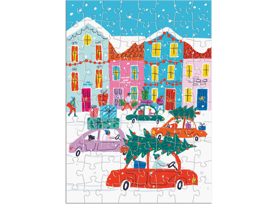 GALISON Puzzle Adventní kalendář: Veselé a třpytivé 12x80 dílků